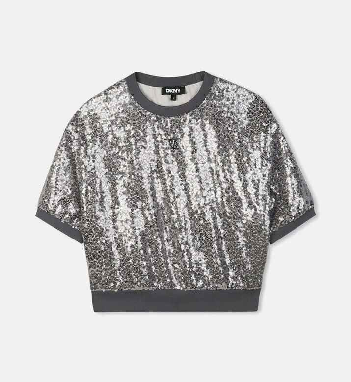 Sequined Short-sleeve Top