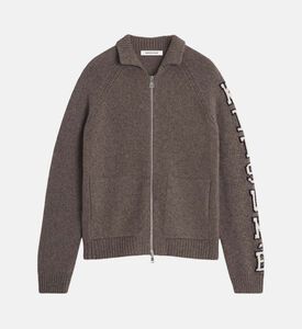 Knit Zip-fastening Long-sleeve Jacket
