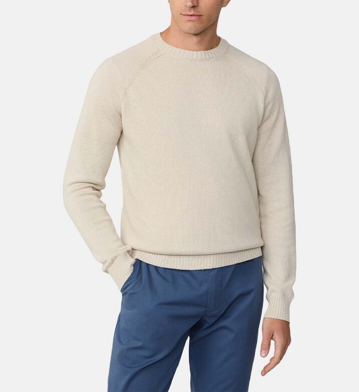 Textured Knit Crewneck Sweater