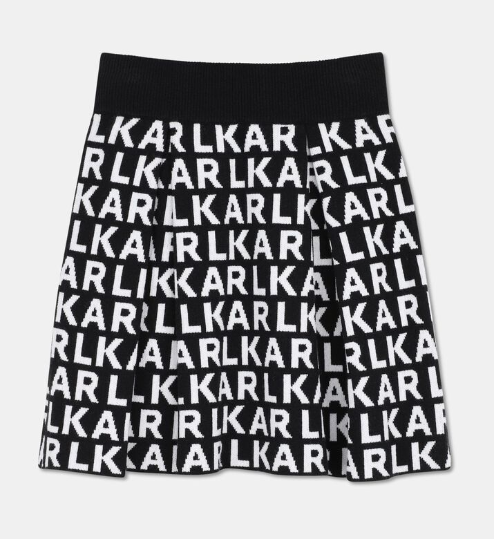 Karl Lagerfeld Logo Intarsia Knit Pleated Skirt, Packshot View