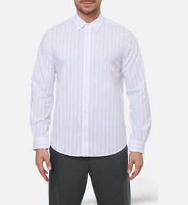 Samsoe Saryan X Stripe-print Button Closure Shirt, Model View