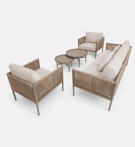 Home Deco and More Woven Wicker Aluminum Outdoor Lounge Set, Packshot View