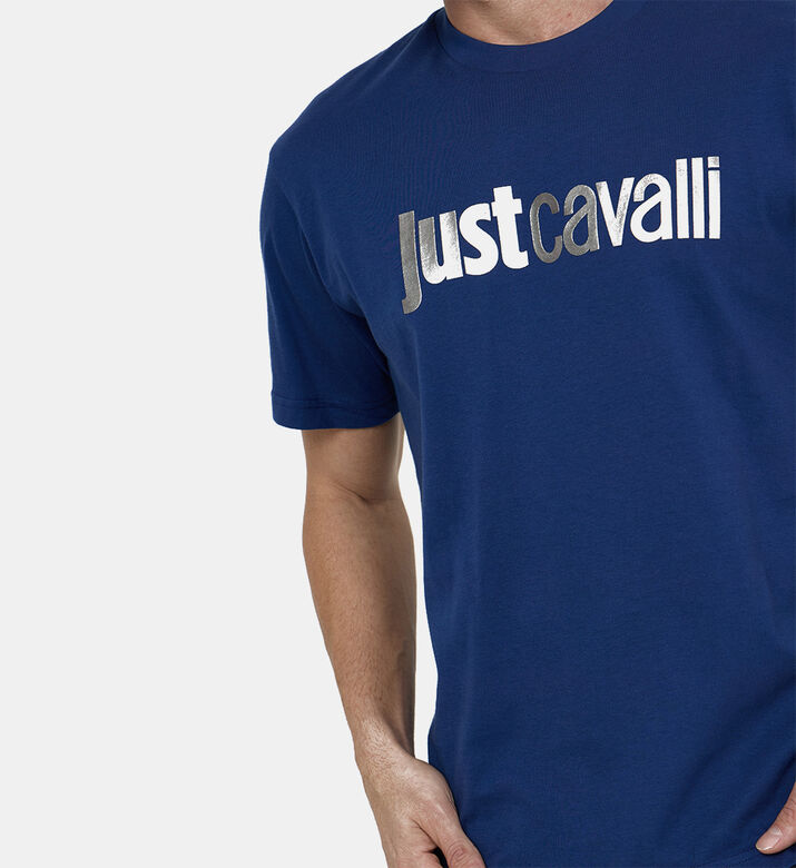 Silver Oversized Logo-print T-shirt