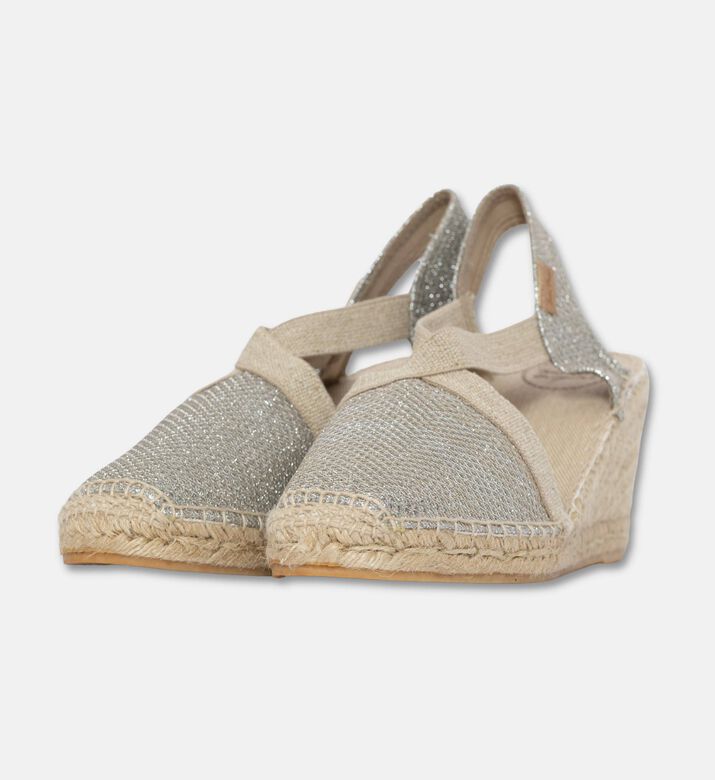 Toni Pons Triton-7 Shimmery Cotton Blend High-wedge Espadrille, Light-gold, Eu-42, Packshot View