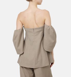 بلوزة بومبيدو مكشوفة الكتفين