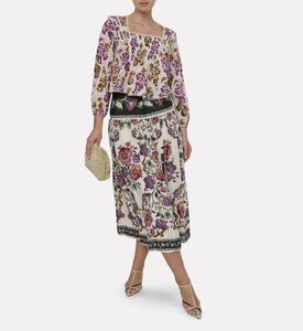 Farm Rio Grape Garden Blouse, Model View