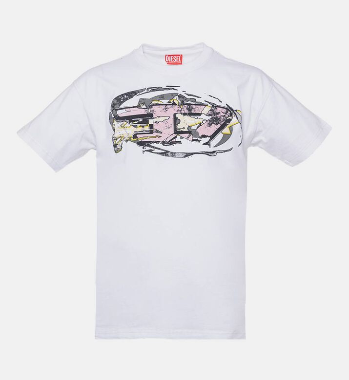 Diesel Crewneck Short-sleeve T-shirt, White, M, Packshot View
