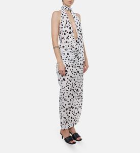 Rowen Rose All-over Leopard-print Ruched Maxi Dress, Model View