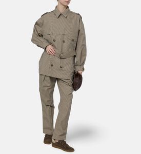 Isabel Marant Pinstripe Belted Outerwear Jacket, Model View