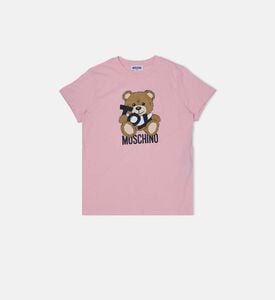 تيشيرت بياقة مستديرة بطبعة دب تيدي