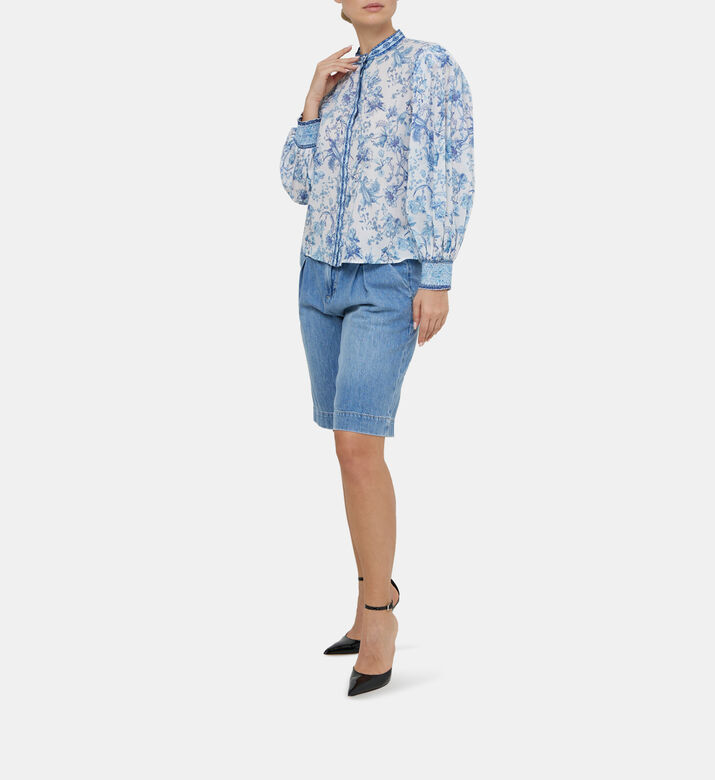April Pleated Blouson Sleeve Top