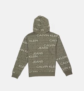 All-over Logo-print Hooded Sweater