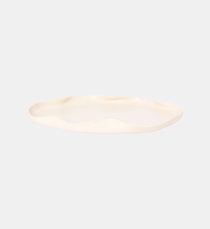 صينية متوسطة الحجم سيراميك بتصميم متموج