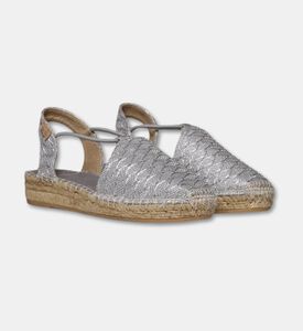 Toni Pons Elastic Slingback Woven Espadrilles, Silver, Eu-37, Packshot View