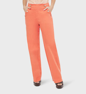 بنطال قطني واسع الأرجل