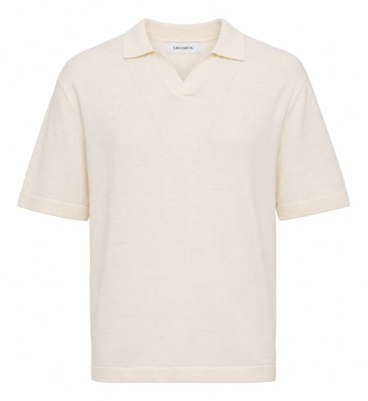 Les Deux Classic Short-sleeve Polo Shirt, Ivory, L, Packshot View