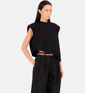 Sleeveless Built-in Shoulder Pads T-shirt