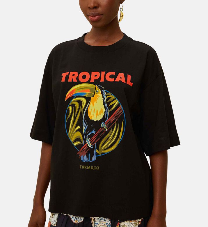 Tropical Graphic-print Oversized T-shirt