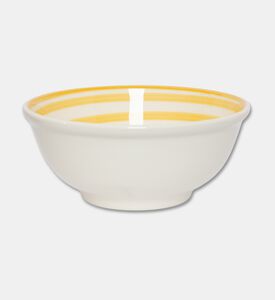 Easy Life Hand-painted Round Ceramic Bowl, Yellow, Packshot View