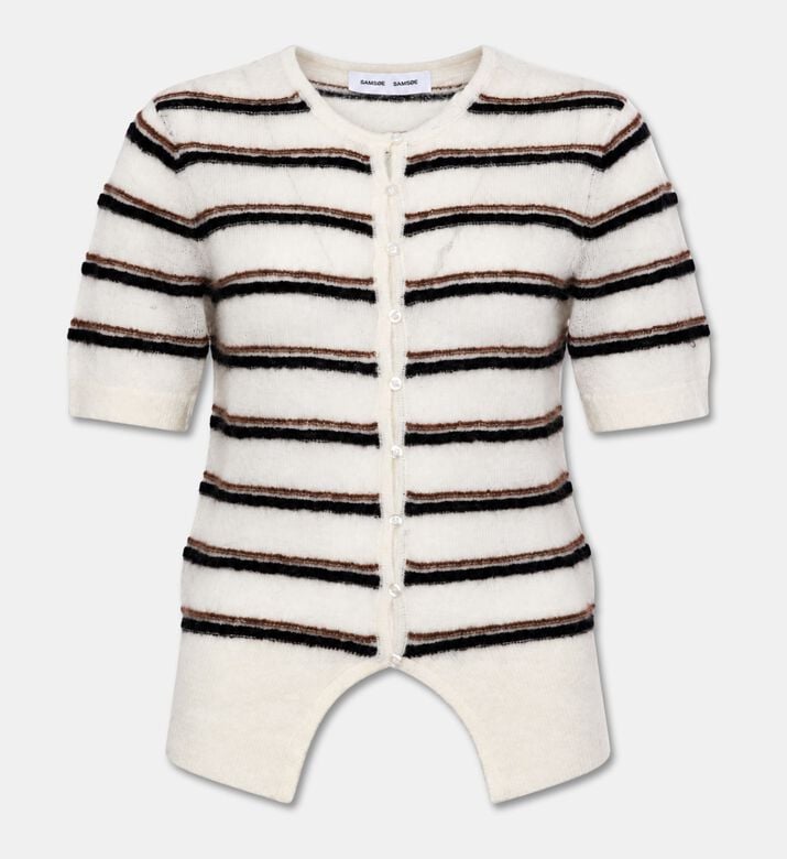 Samsoe Sapippie Striped Short-sleeve Cardigan, Packshot View