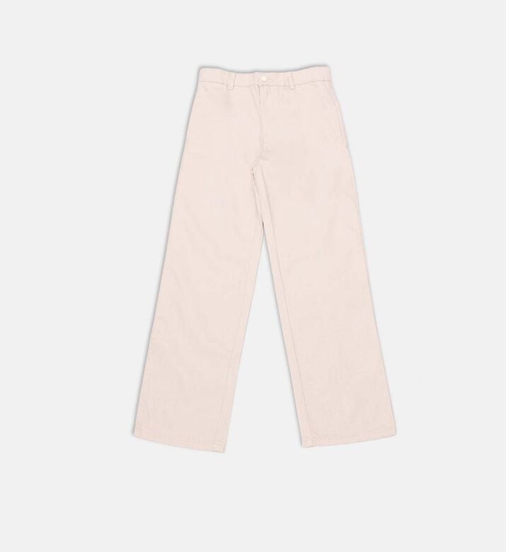 Button Closure Wide-leg Pants