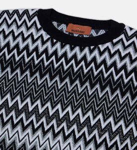 Knit All-over Print Long-sleeve Sweater