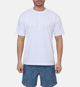 تيشيرت قطني بياقة دائرية وأكمام قصيرة وقصة عادية