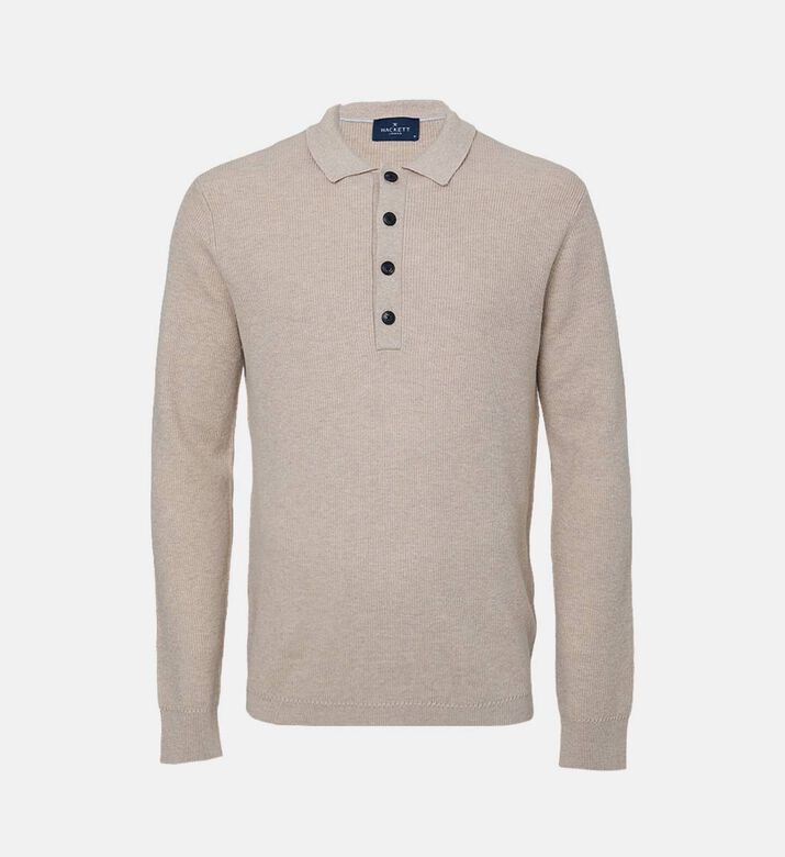 Knit Long-sleeve Polo Shirt