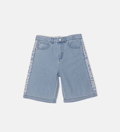 Side Logo-print Denim Shorts