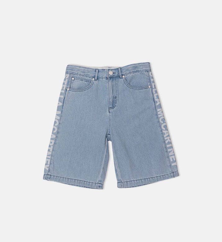 Side Logo-print Denim Shorts