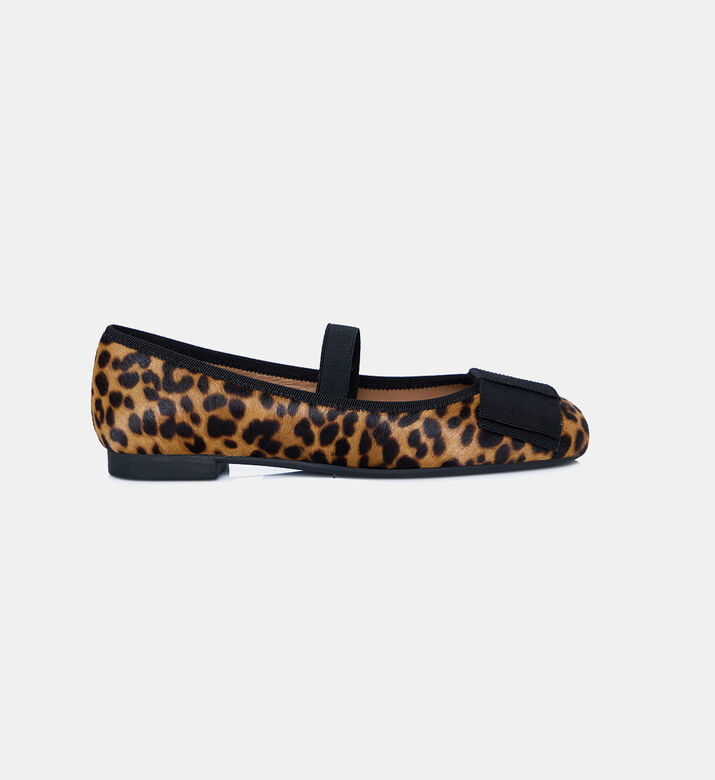 Leopard-print Round Toe Flats