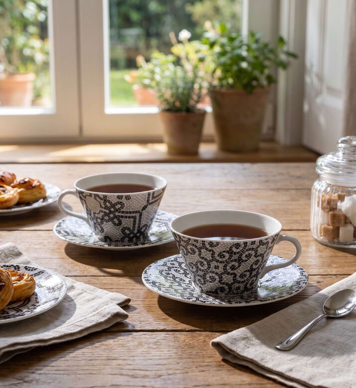 Vista Alegre Calcada Portuguesa 2-piece Saucer Teacup Set, Model View