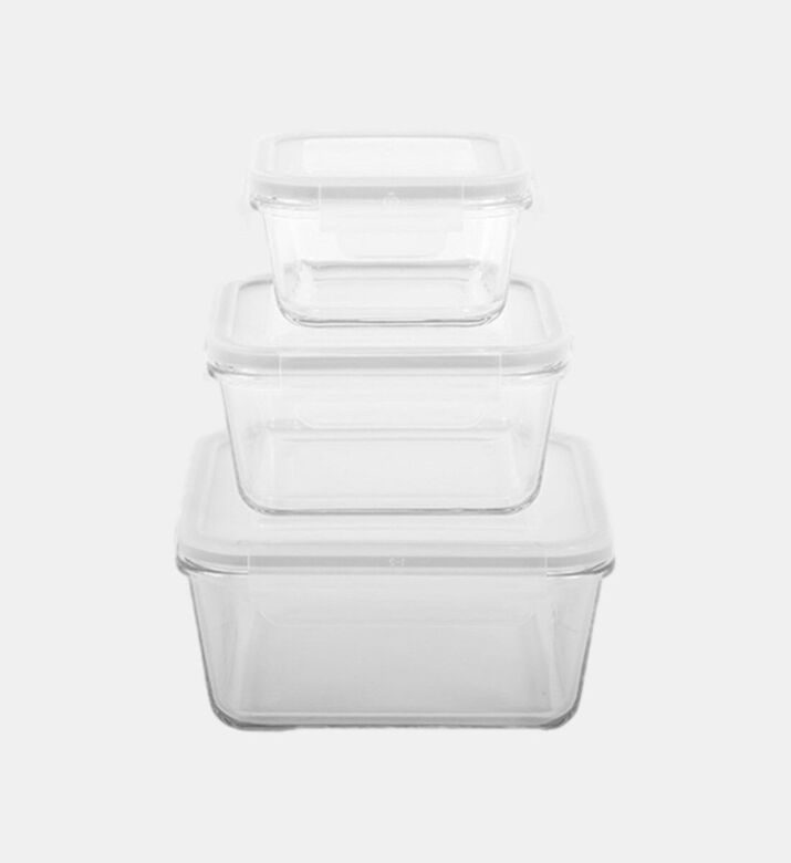 Home Deco and More Glass Storage Containers 3-piece Set, Packshot View
