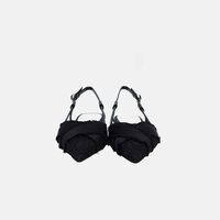 Textured Pointed-toe Slingback Flats