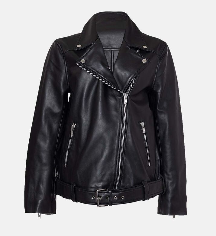 جاكيت بايكر ساوينونا بقصة عادية جلد