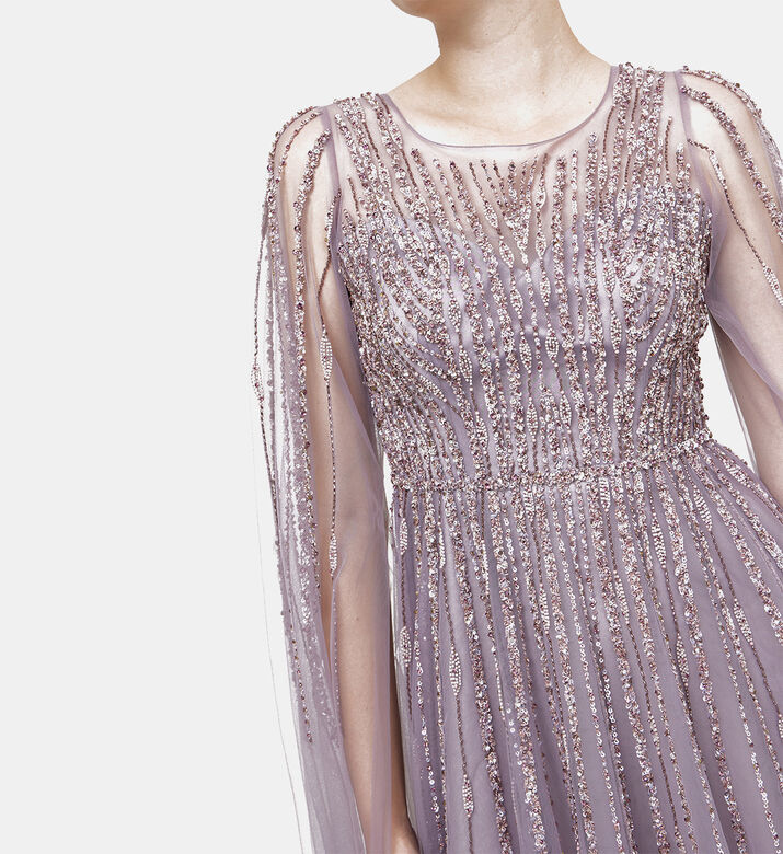 Tulle Rhinestones Maxi Gown