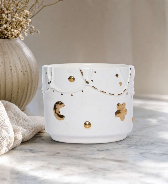 Noorena Ceramic Moon-accent Container, Model View