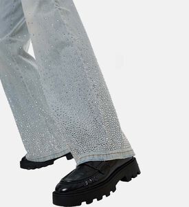 Alice and Olivia Rhinestone-embellished Wide-leg Denim Pants, Model View