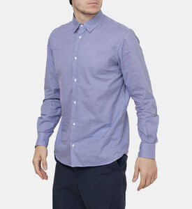 قميص قطن بنقشة مربعات صغيرة