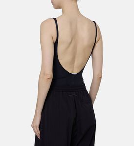 MM6 Logo-print Sleeveless Swimsuit, Model View