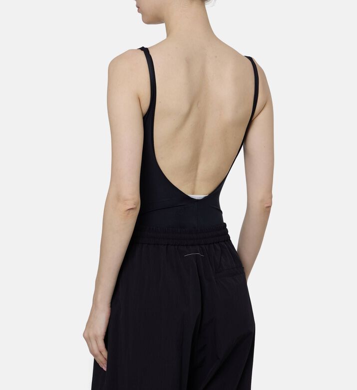 MM6 Logo-print Sleeveless Swimsuit, Model View