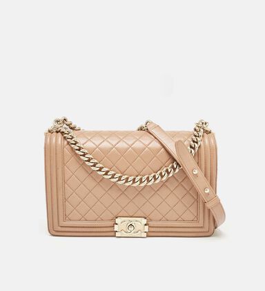 Chanel Quilted Leather New Medium Boy Flap Bag Preowned