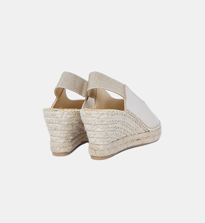 Elastic Strap Wedge Slingbacks