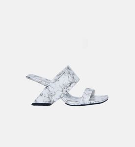 Geometric Heel Open-toe Mule