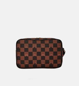 حقيبة مستلزمات شخصية بنقشة مربعات