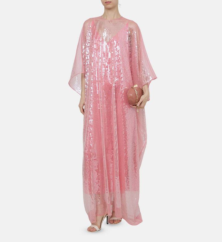 Sequin Long-sleeve Flared Kaftan