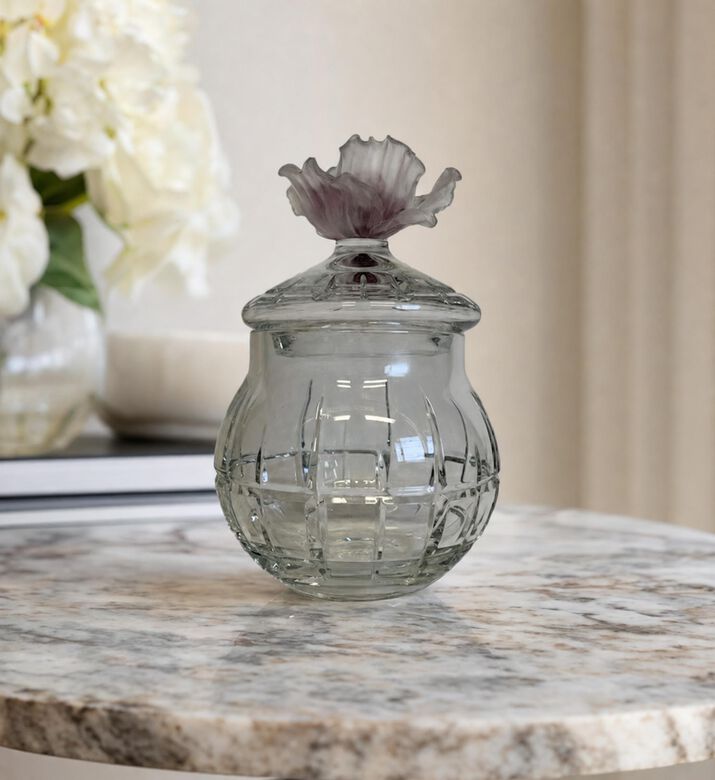 Cristal de Paris Floral Stopper Glass Jar, Model View