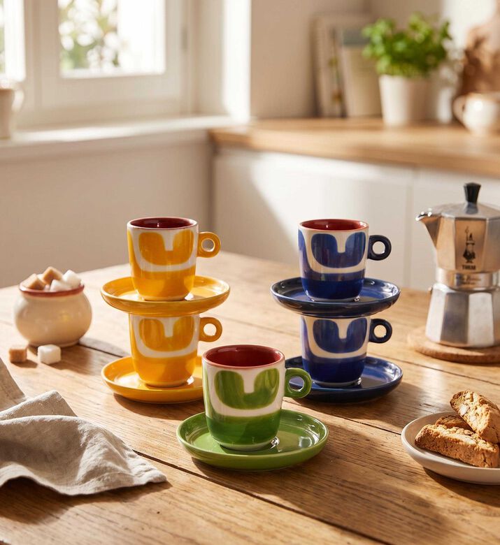 Thun Attimi Spots 6-piece Coffee Cup Set, Model View