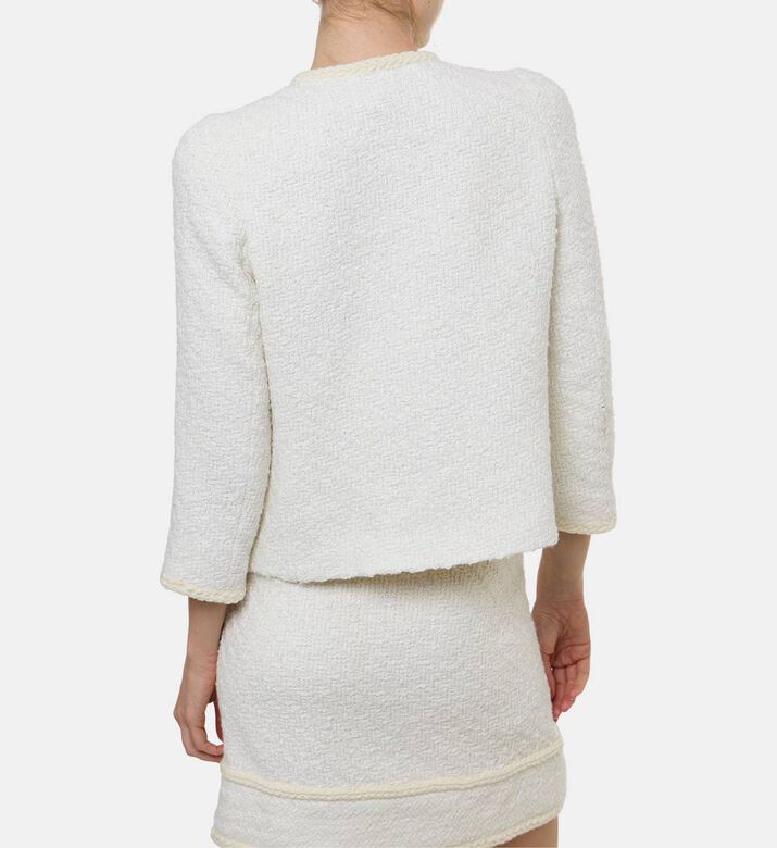 Edward Achour Paris Gold Buttons Tweed Jacket, Model View