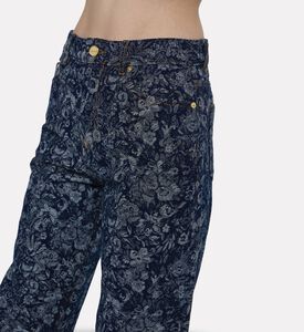 Ganni Floral Tapestry Wide-leg Jeans, Model View